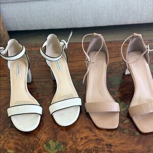 Naturalizer and Alex Marie  BUNDLE Cream and Tan strap sandals